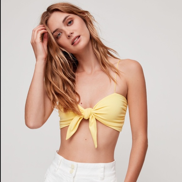 Aritzia Tops - Aritzia Wilfred Tiny Tie-Front Bra Top